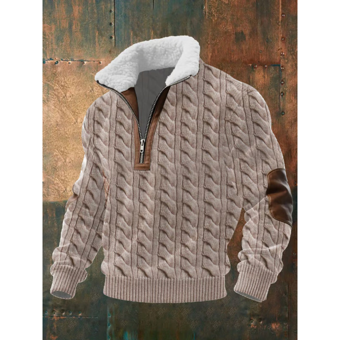 Varel | Maglione in pile con zip e collo alto
