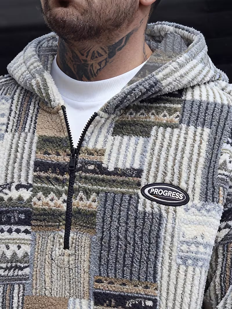 Varel | Felpa con cappuccio, zip e stampa