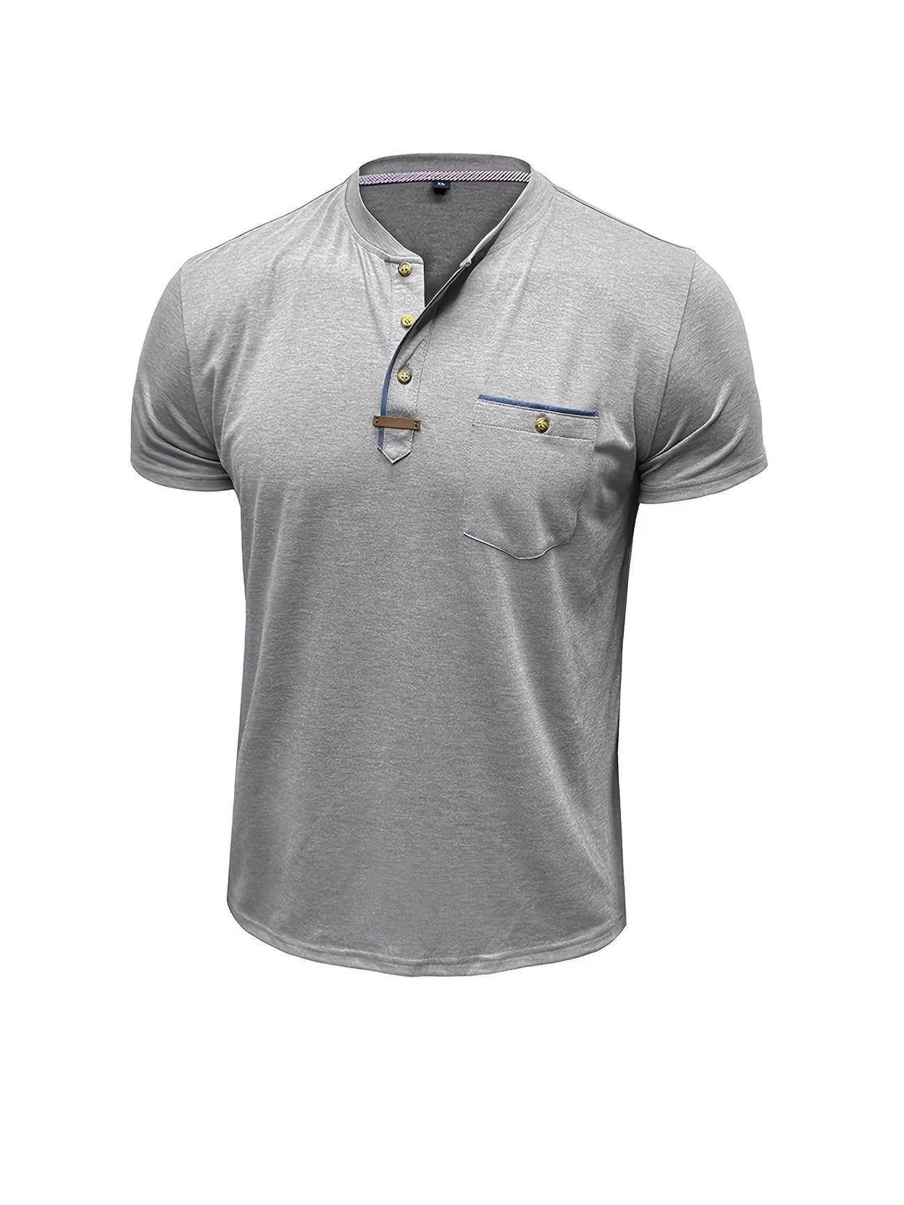 Varel | T-shirt elegante con colletto rotondo e tasca