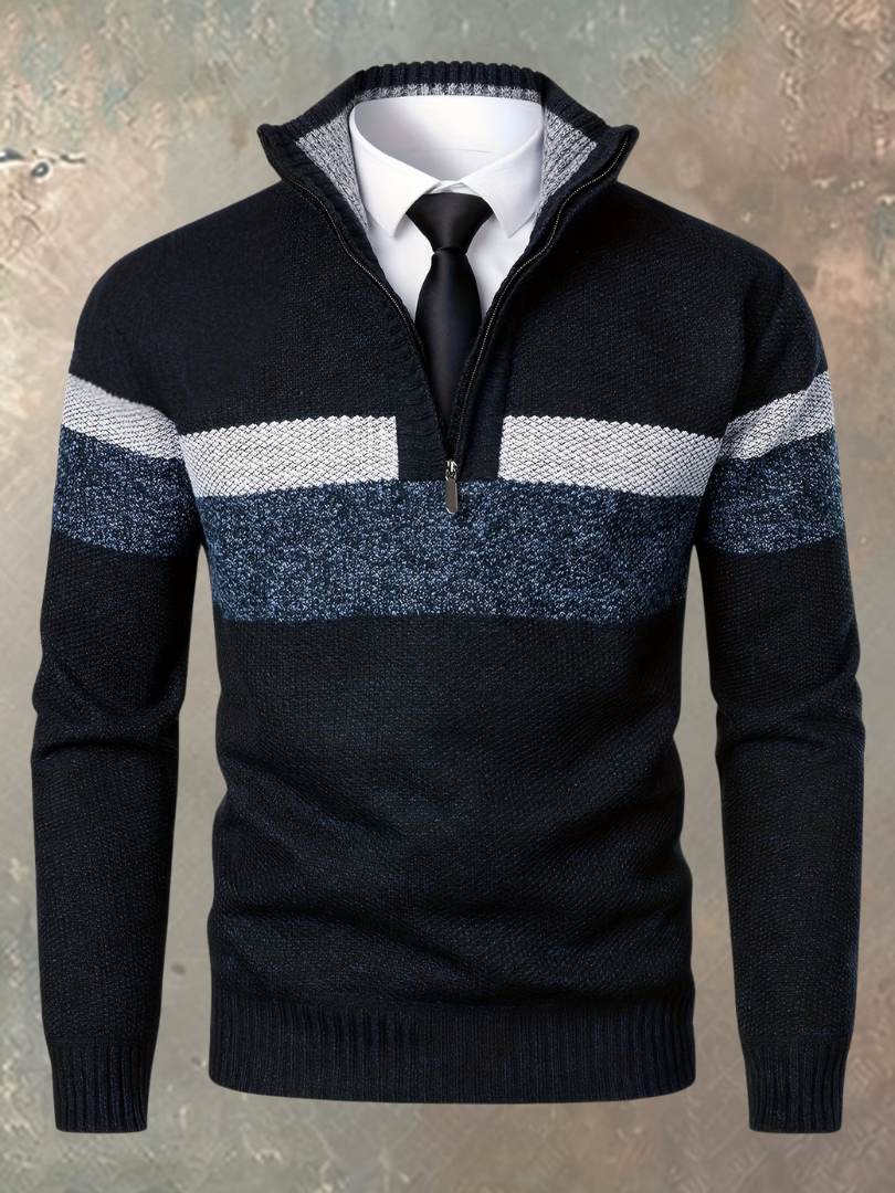 Varel | Maglione elegante da uomo con mezza zip
