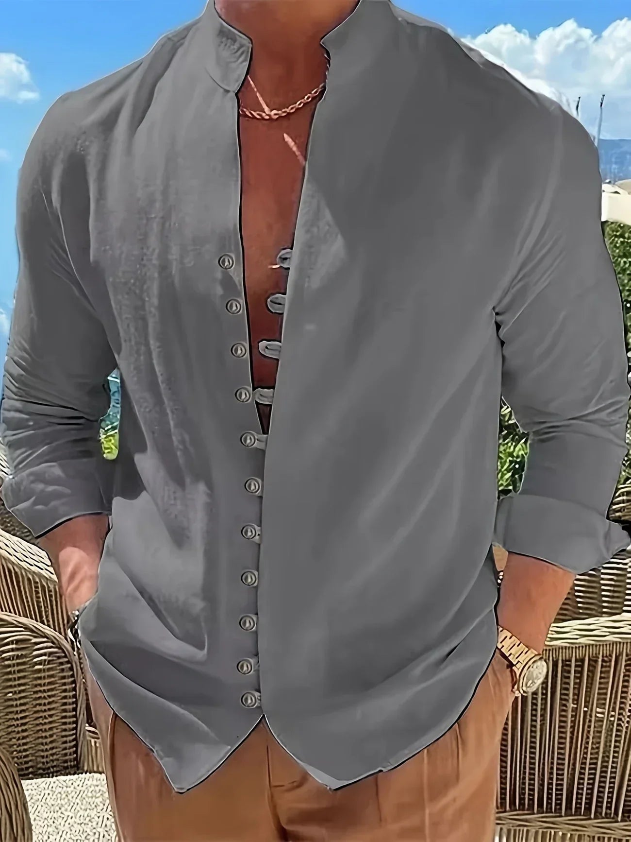 Varel | Camicia leggera in cotone a maniche lunghe