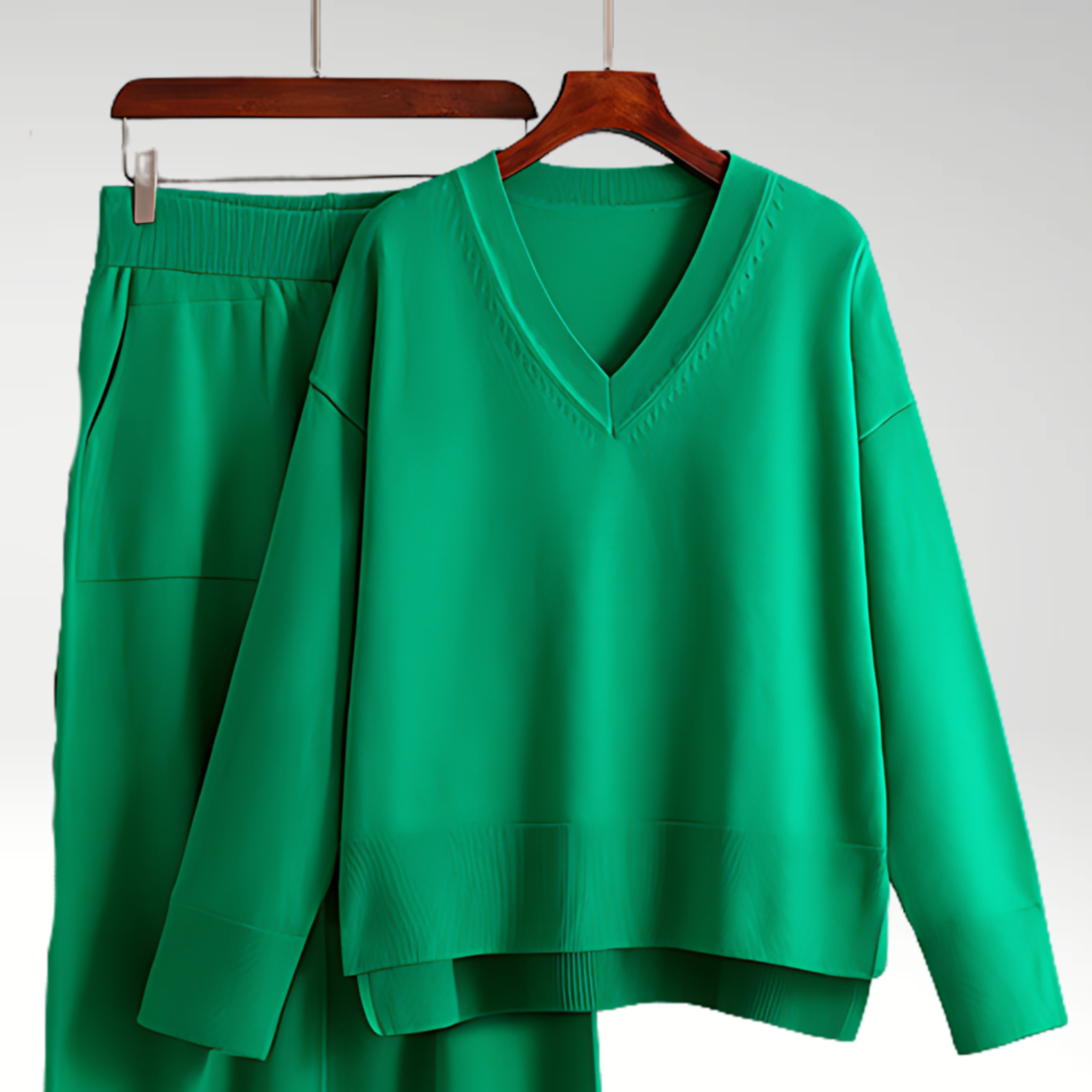 Varel | Completo di lusso a due pezzi con scollo a V