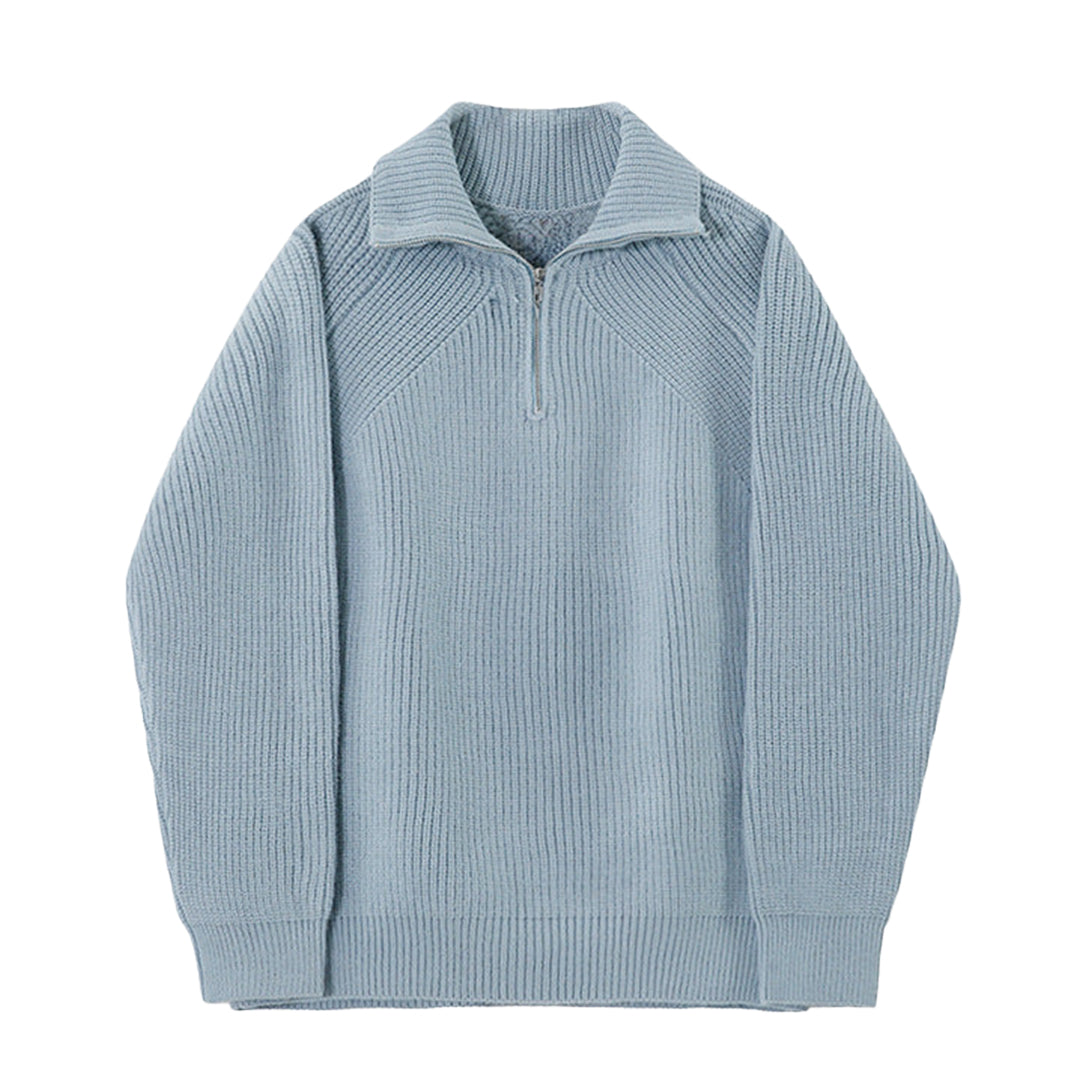 Varel | Pullover Azure a quarto di zip