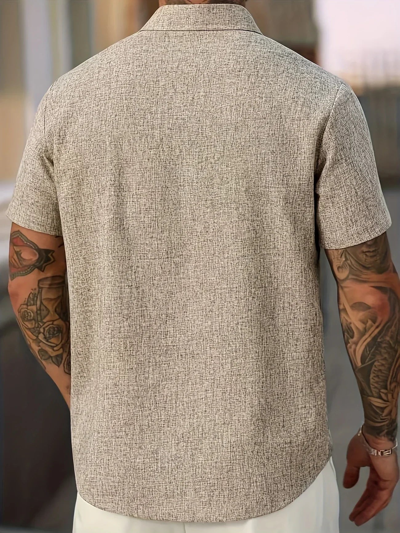 Varel | Camicia leggera a maniche corte in misto lino