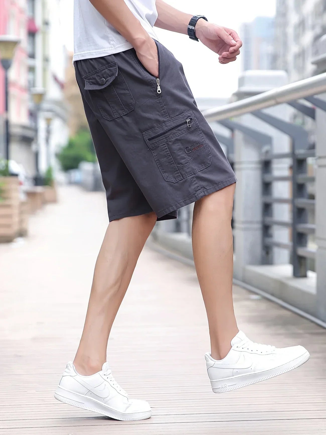 Varel | Pantaloni cargo corti leggeri con tasche