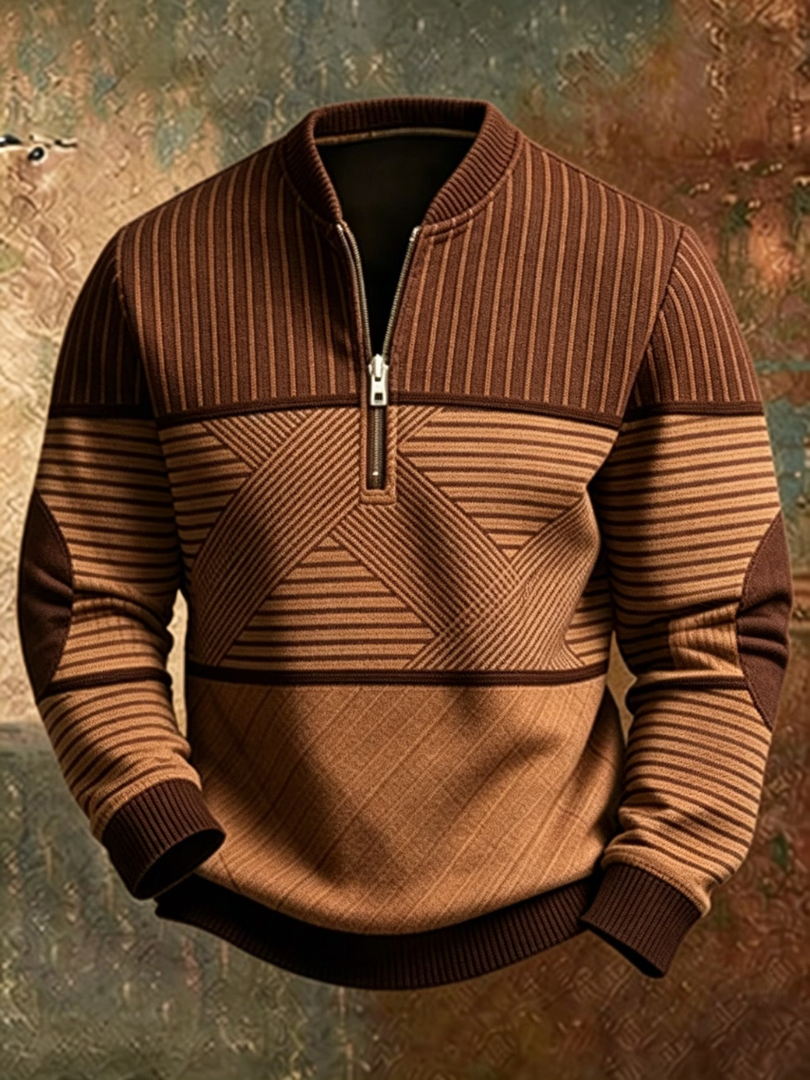 Varel | Maglione elegante da uomo con mezza zip