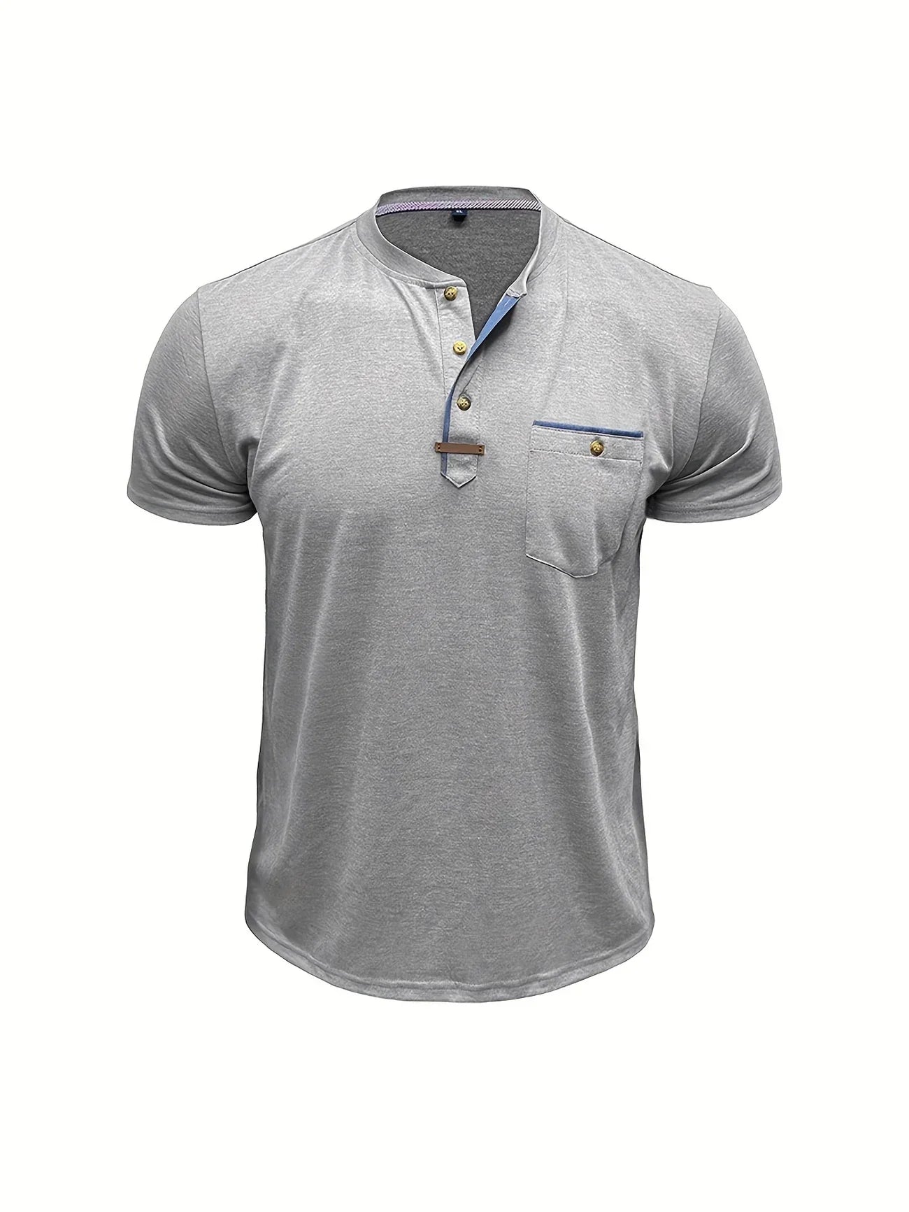 Varel | T-shirt elegante con colletto rotondo e tasca