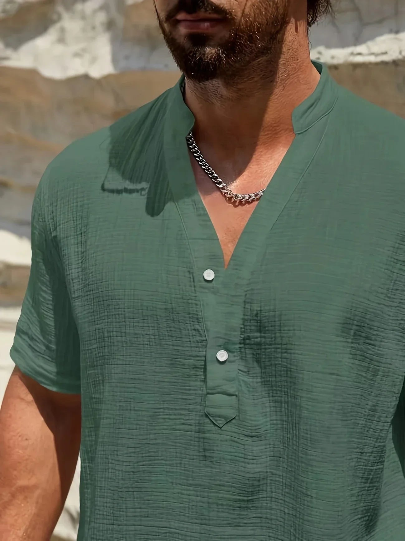 Varel | Camicia estiva elegante con colletto alto