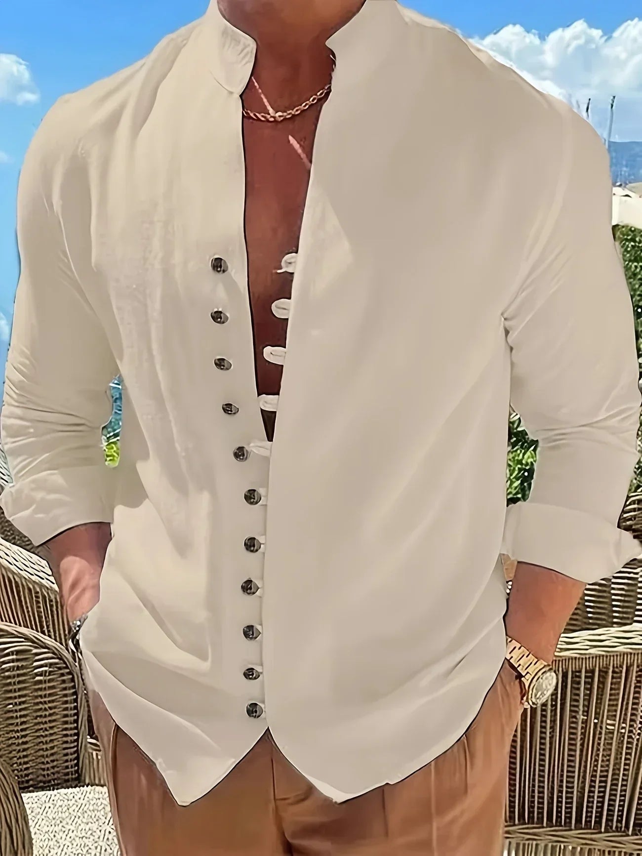 Varel | Camicia leggera in cotone a maniche lunghe