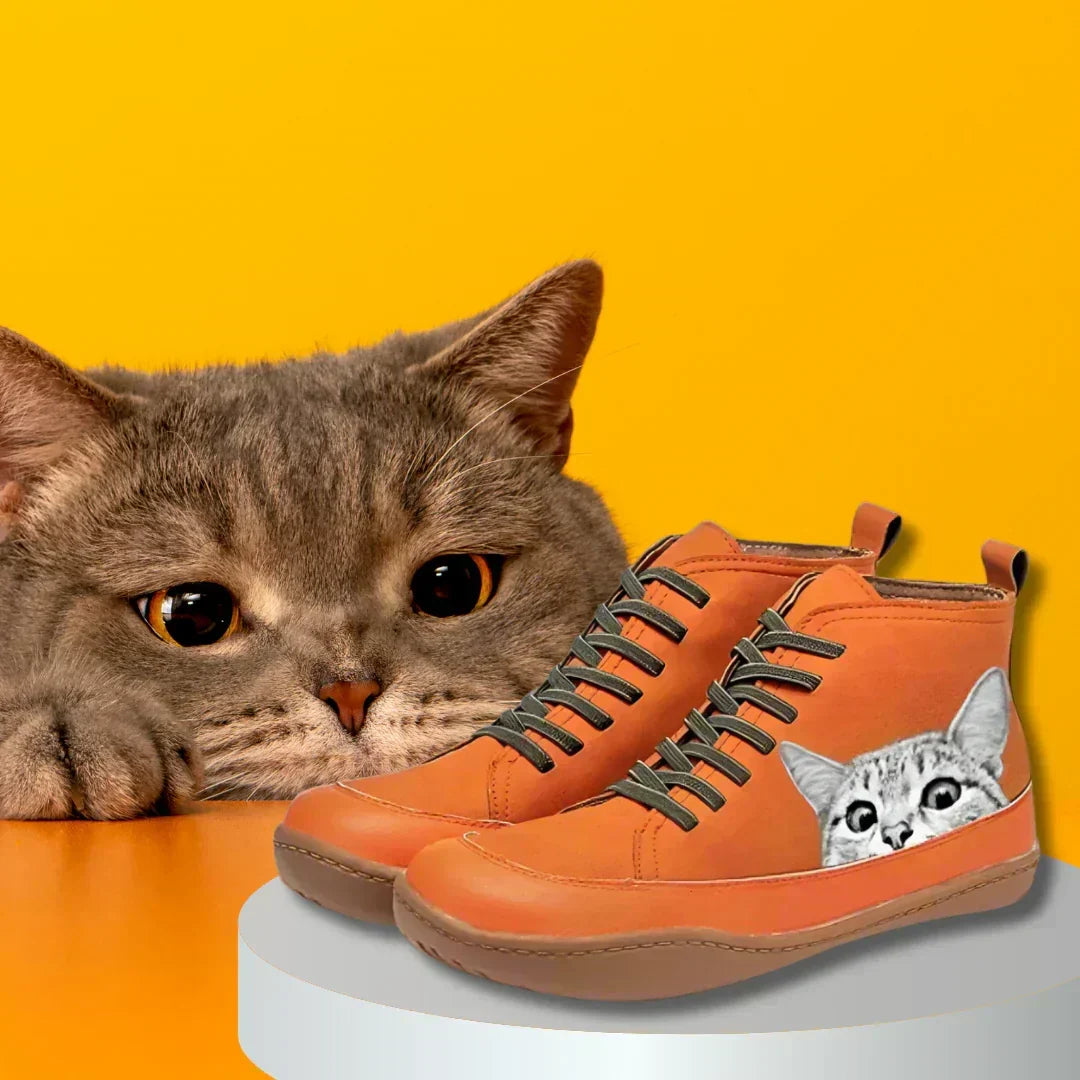 Varel | Stivaletti in pelle per amanti dei gatti