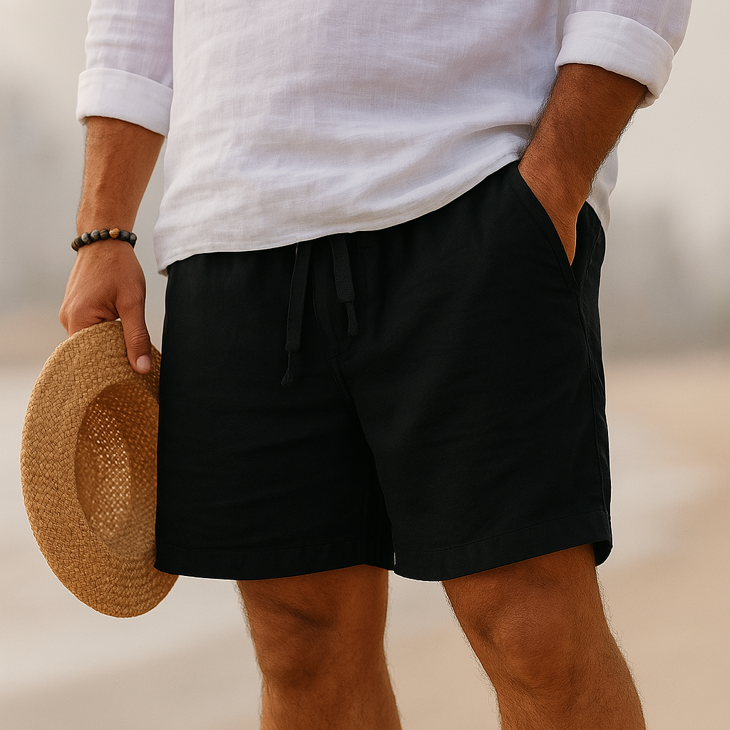 Varel | Pantaloni corti eleganti in lino con vita elastica