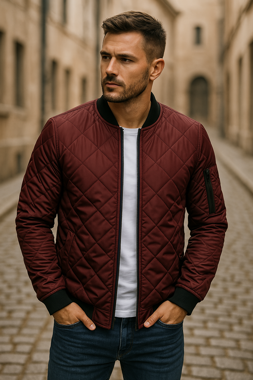 Varel | Giacca in cotone a motivo rombo