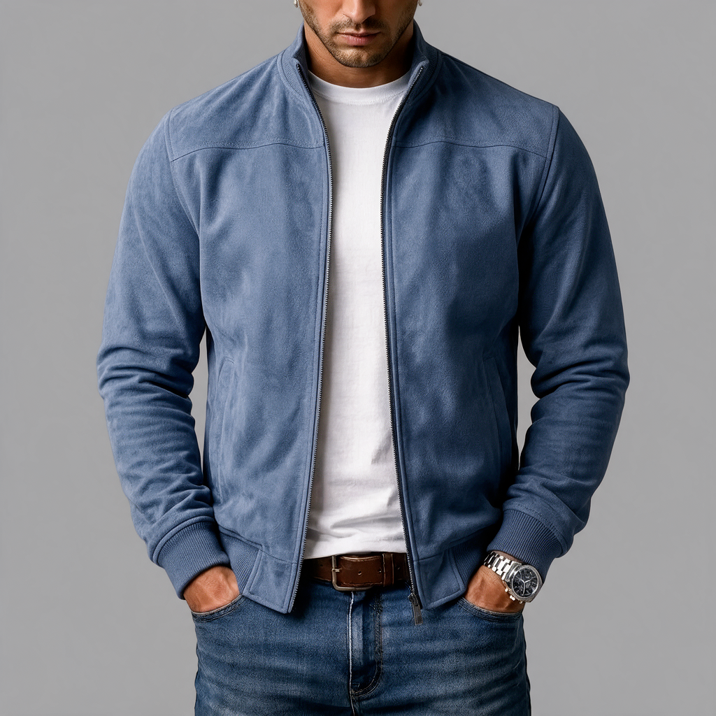 Varel | Giacca bomber in finta pelle scamosciata