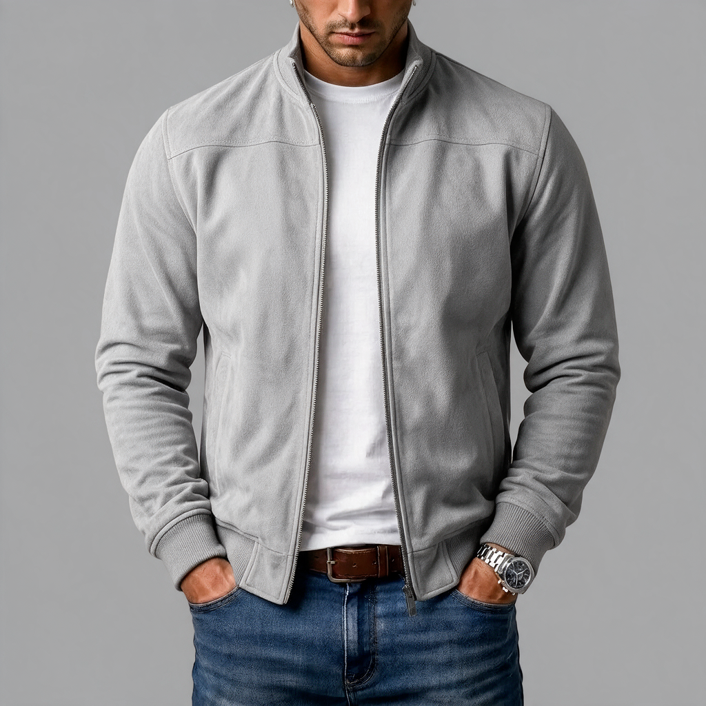 Varel | Giacca bomber in finta pelle scamosciata