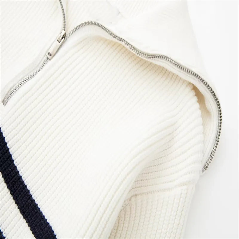 Varel | Pullover con zip a righe