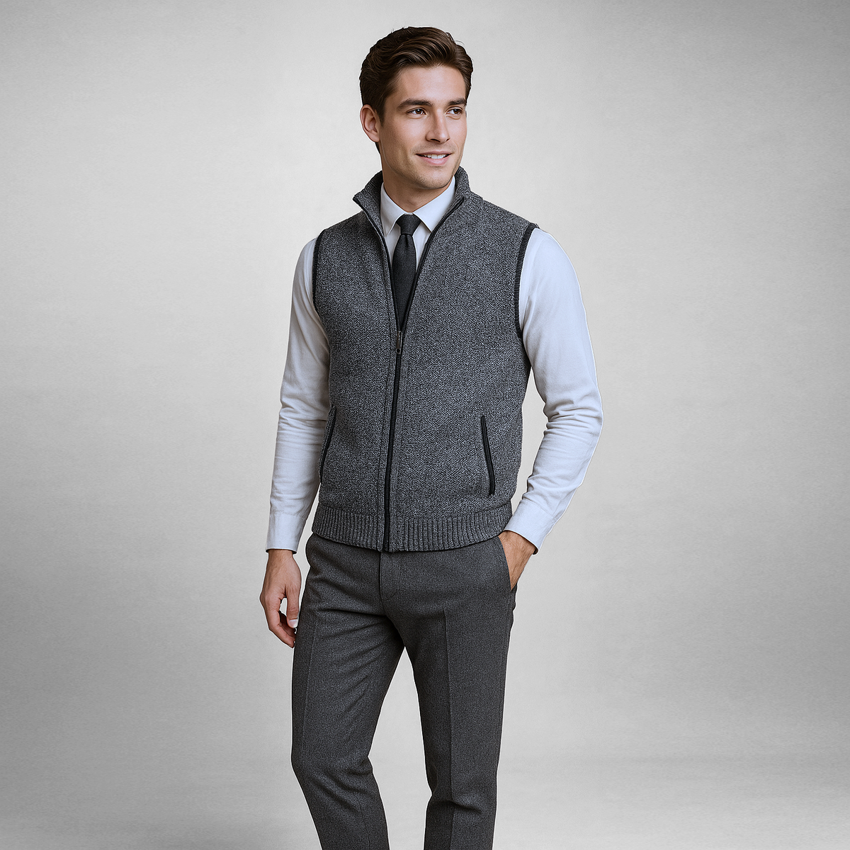 Varel | Gilet elegante con zip integrale