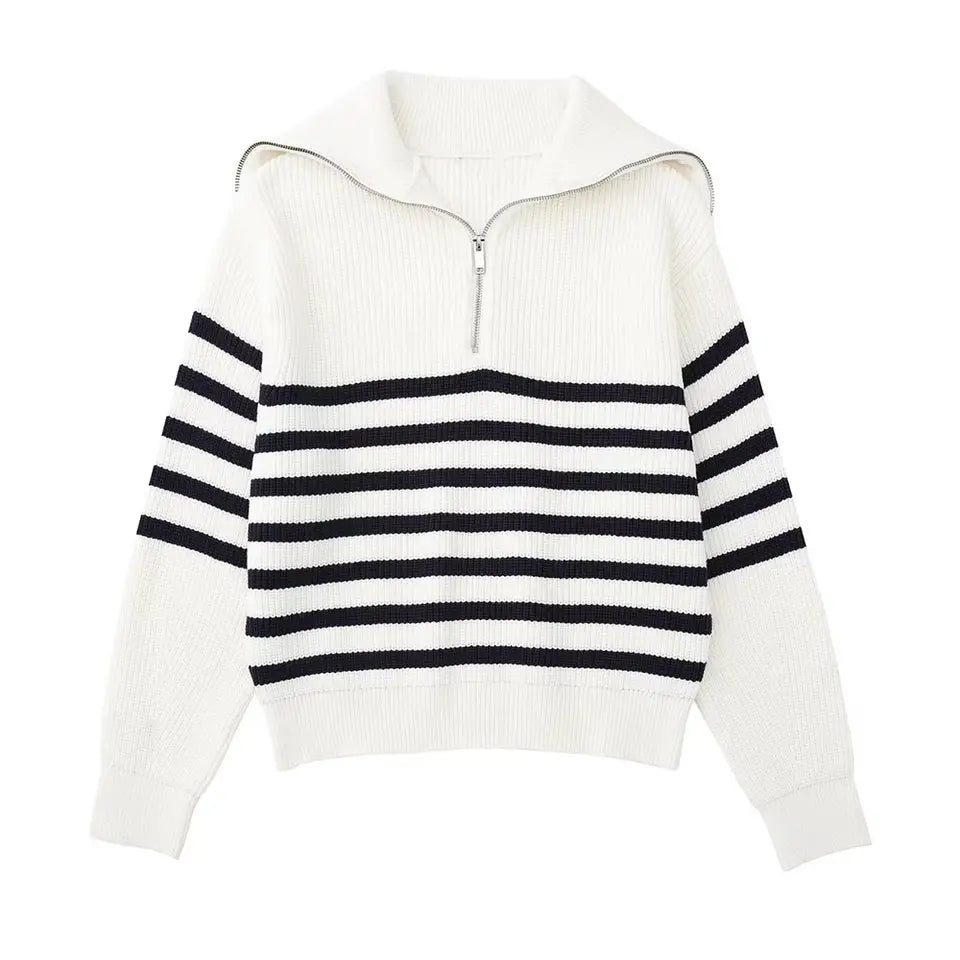 Varel | Pullover con zip a righe