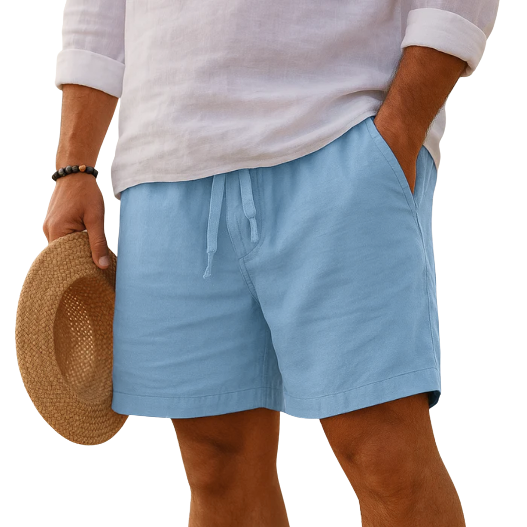 Varel | Pantaloni corti eleganti in lino con vita elastica