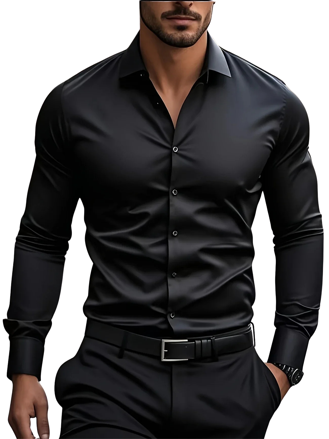 Varel | Camicia elegante a maniche lunghe con bottoni