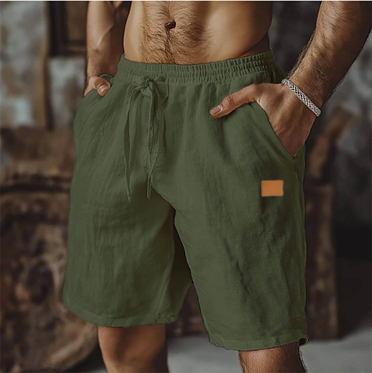Varel | Pantaloncini casual da uomo in lino