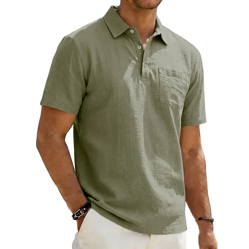 Varel | Polo da uomo in lino a maniche corte