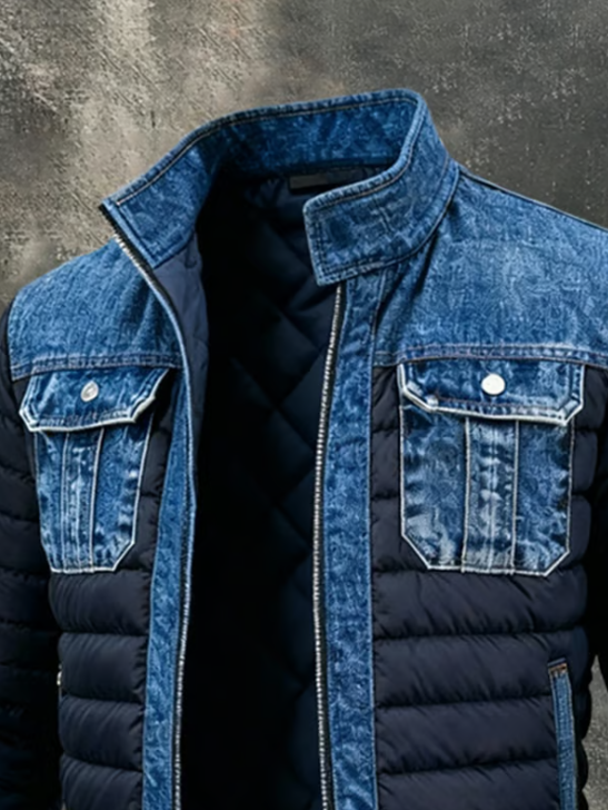 Varel | Giacca ibrida in denim trapuntato