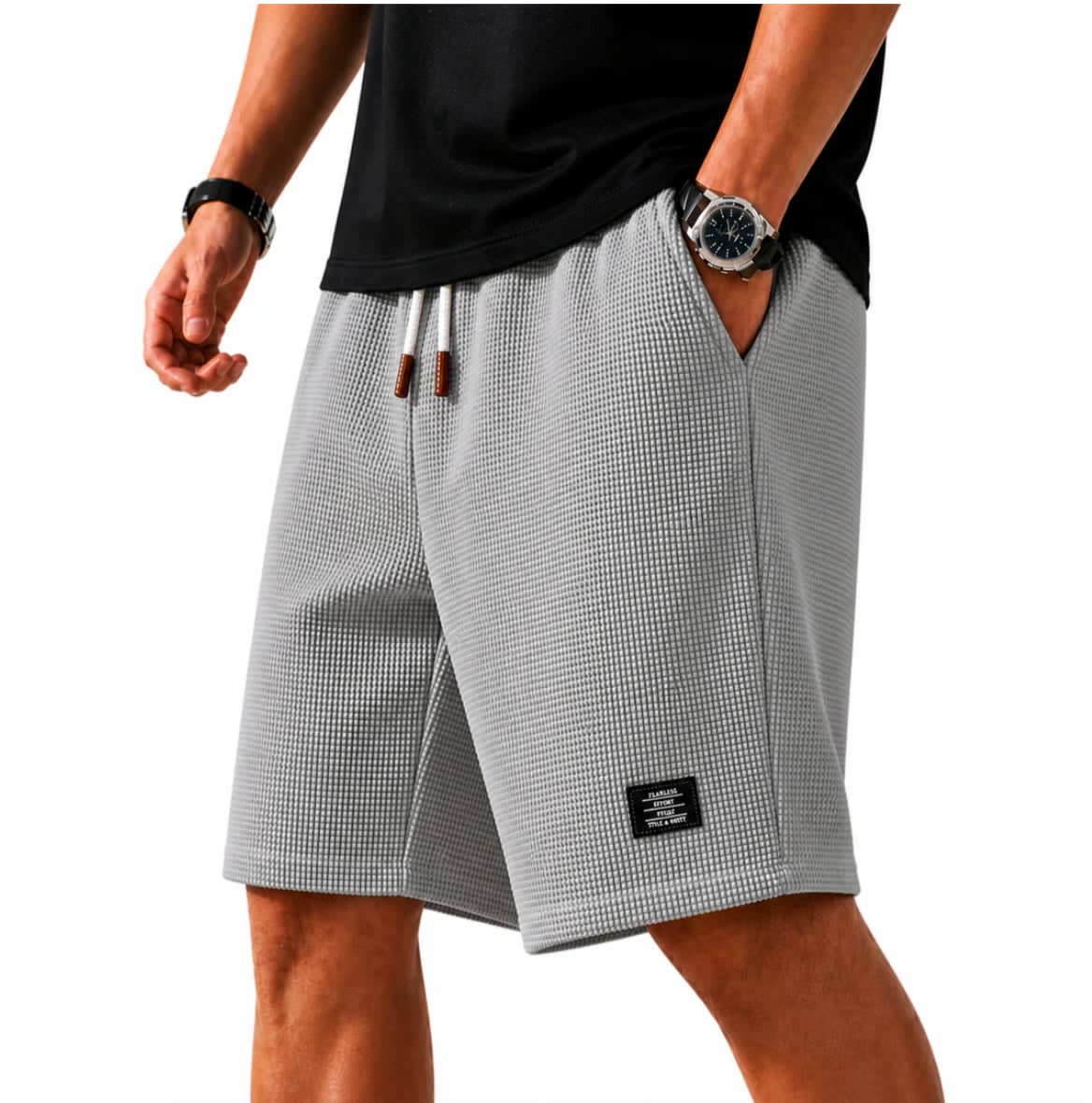Varel | Bermuda Capri in tessuto waffle