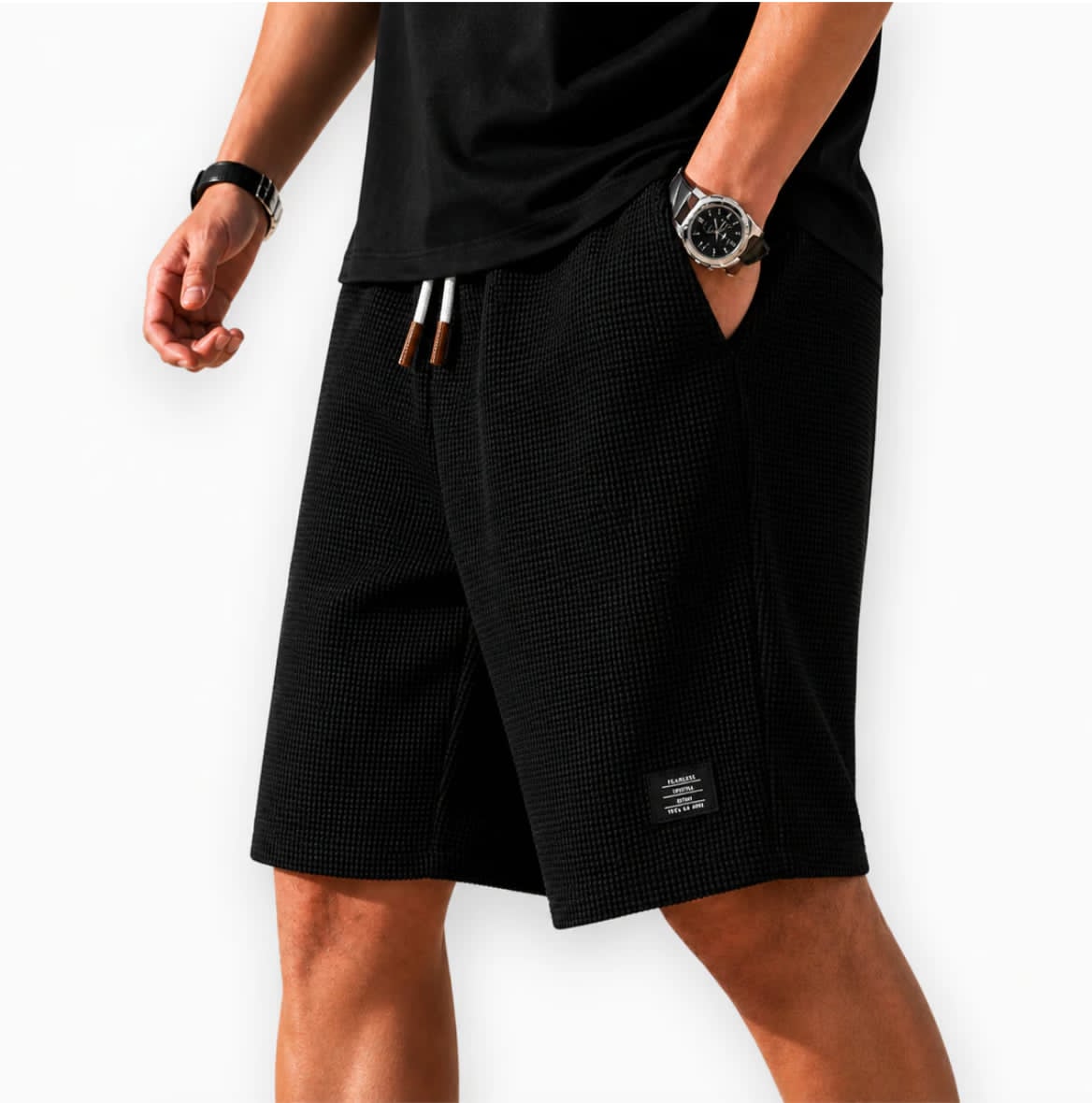 Varel | Bermuda Capri in tessuto waffle