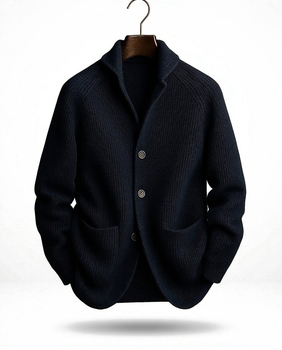 Varel | Cardigan in maglia con collo a scialle e chiusura con bottoni