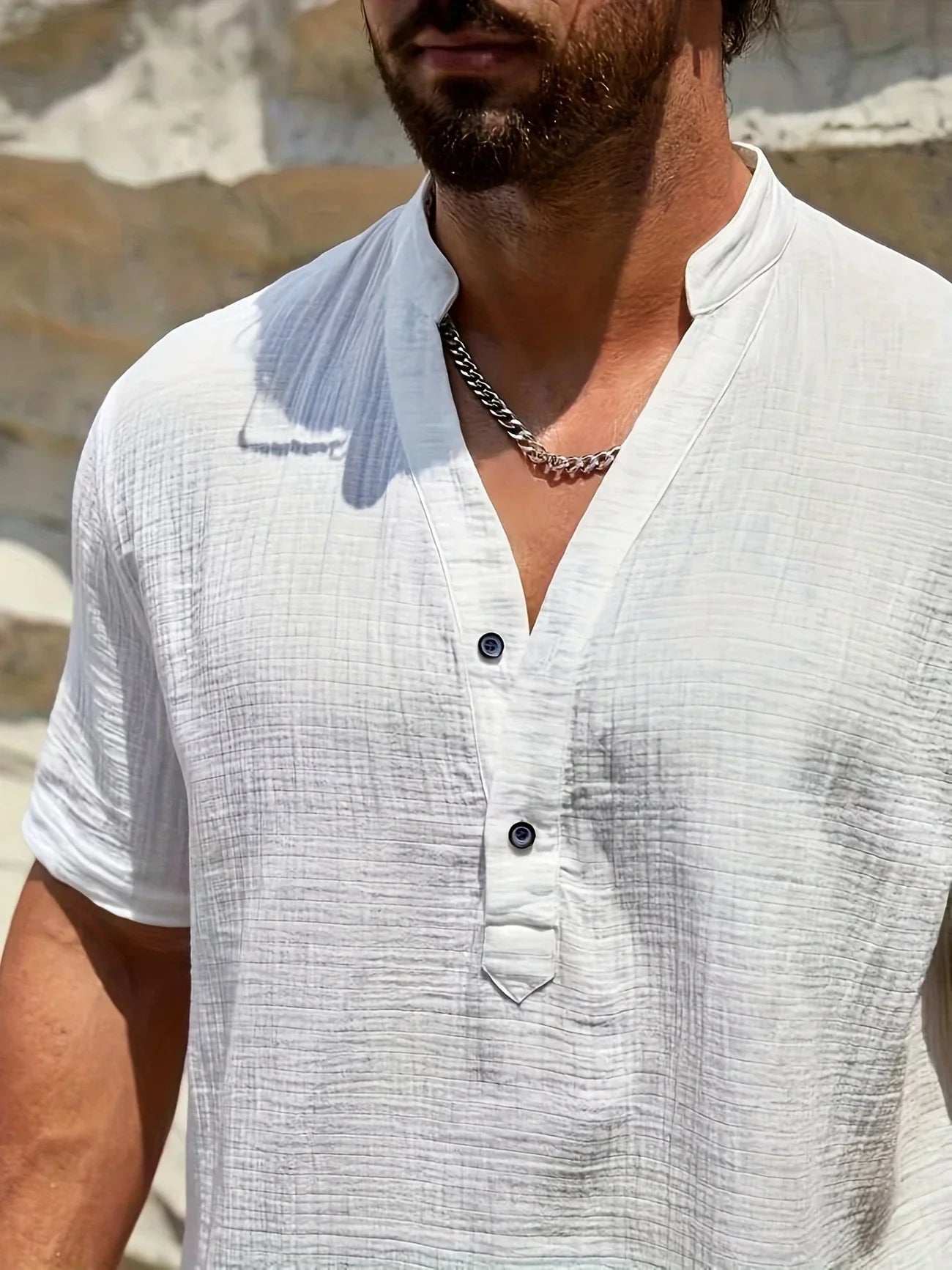 Varel | Camicia estiva elegante con colletto alto