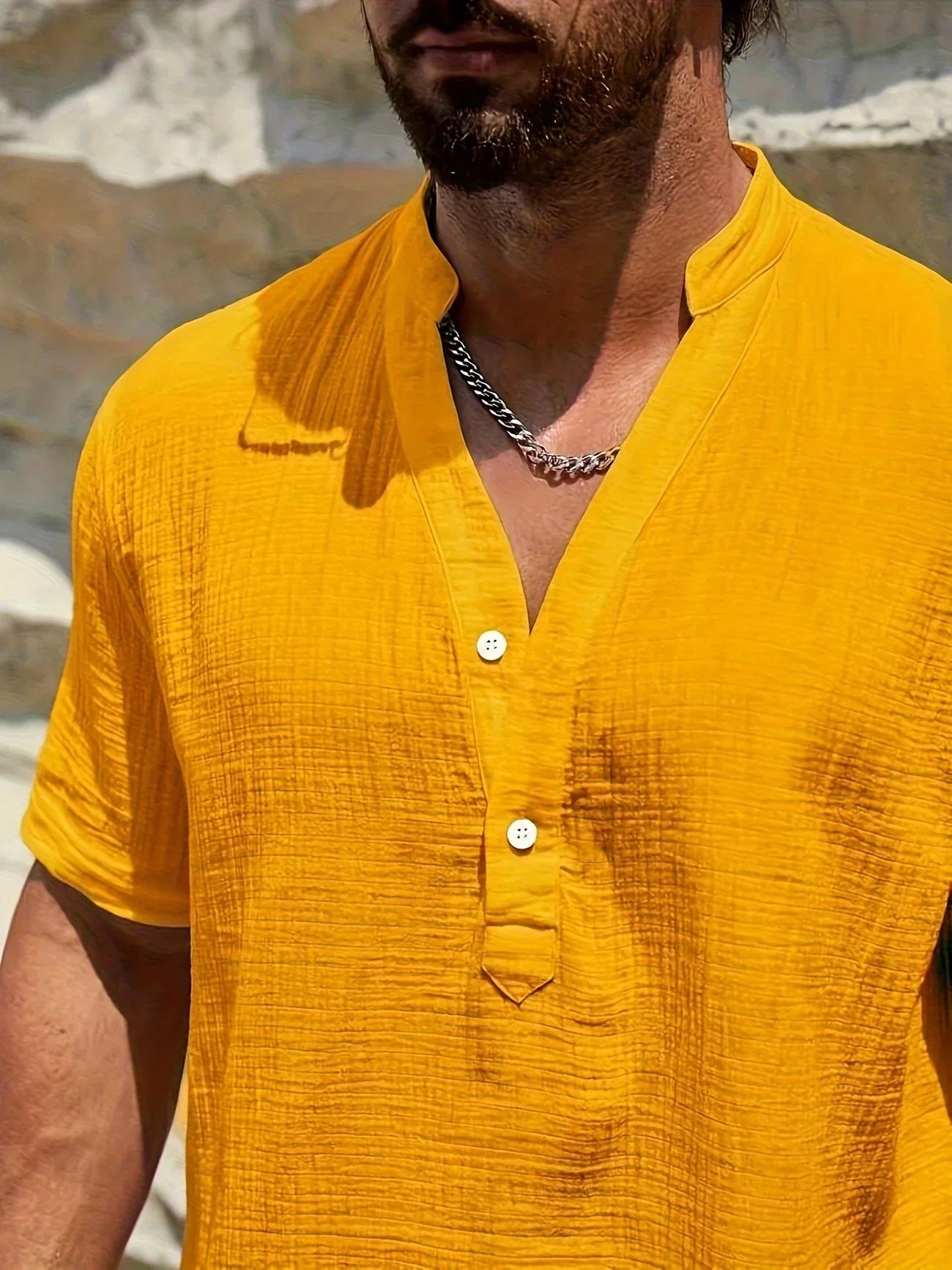 Varel | Camicia estiva elegante con colletto alto