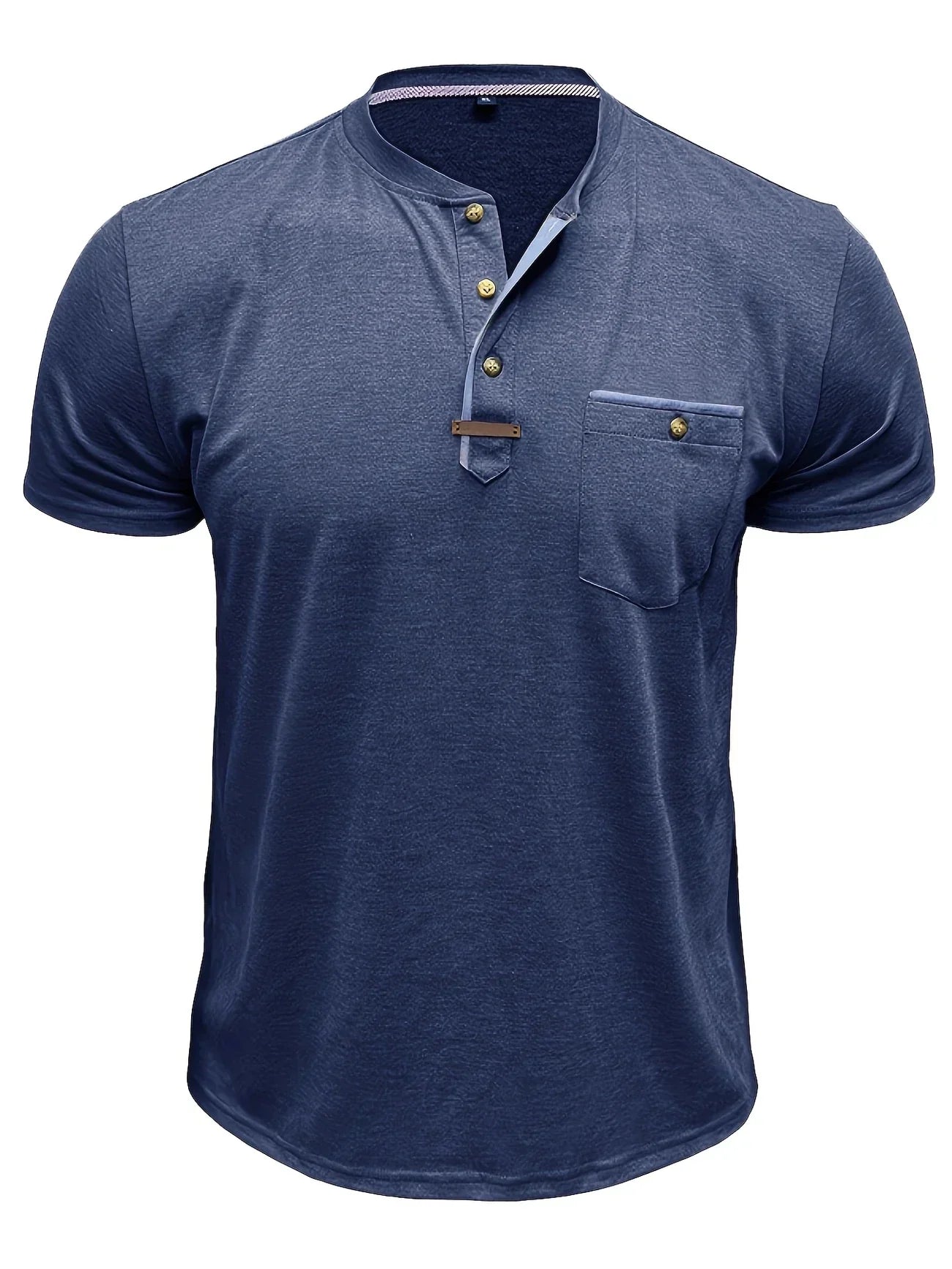 Varel | T-shirt elegante con colletto rotondo e tasca