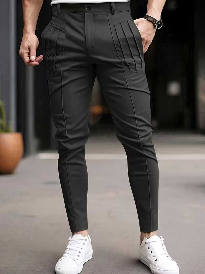 Varel | Pantaloni con pieghe e tasche, vestibilità slim