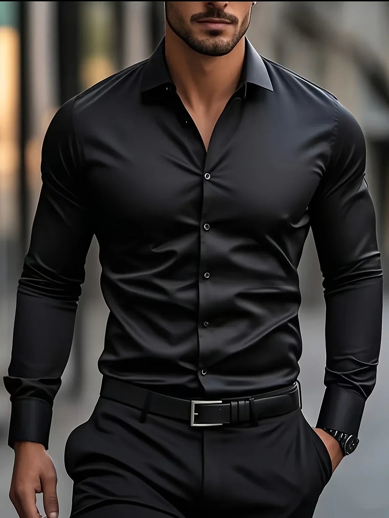 Varel | Camicia elegante a maniche lunghe con bottoni