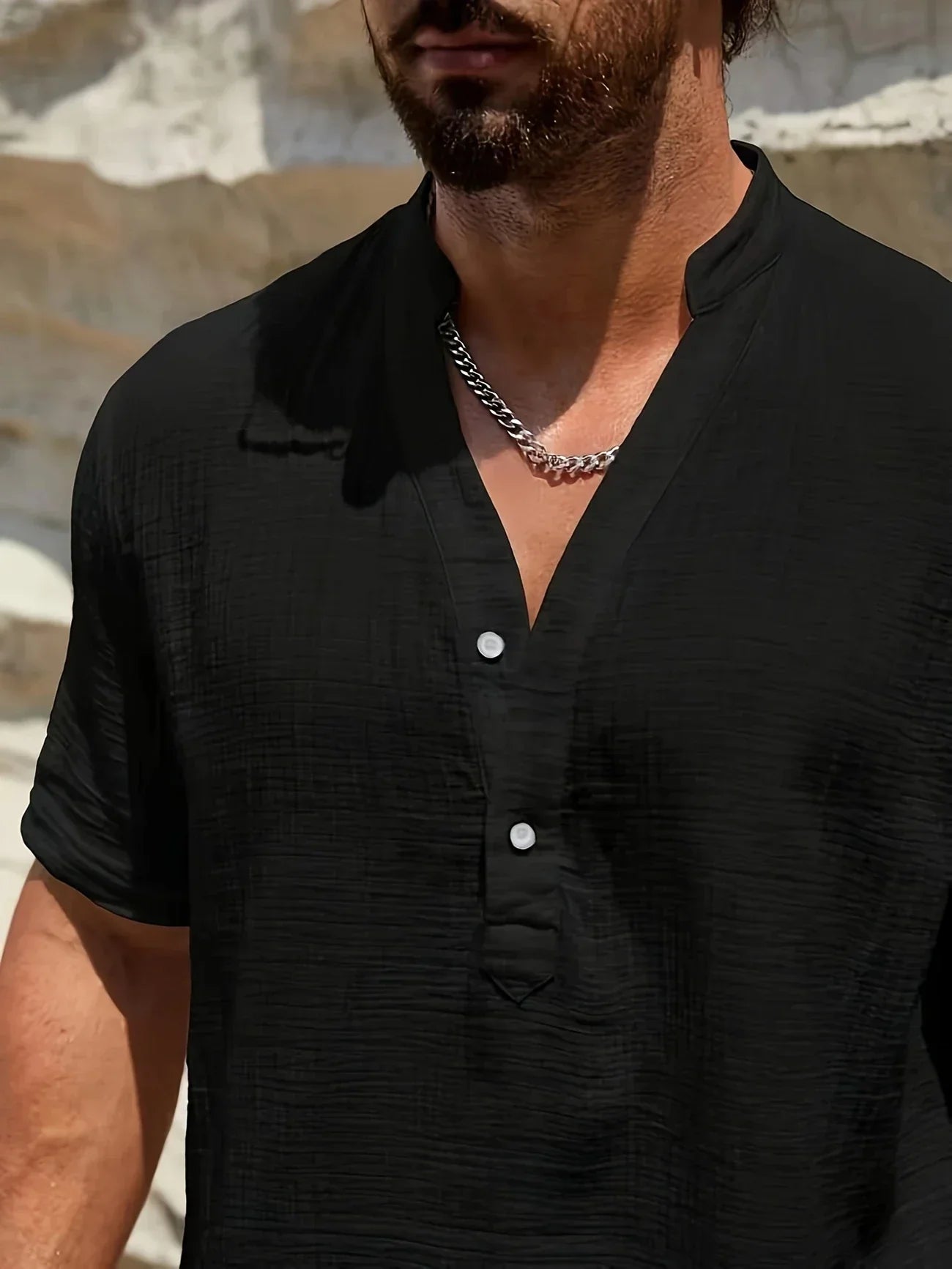 Varel | Camicia estiva elegante con colletto alto