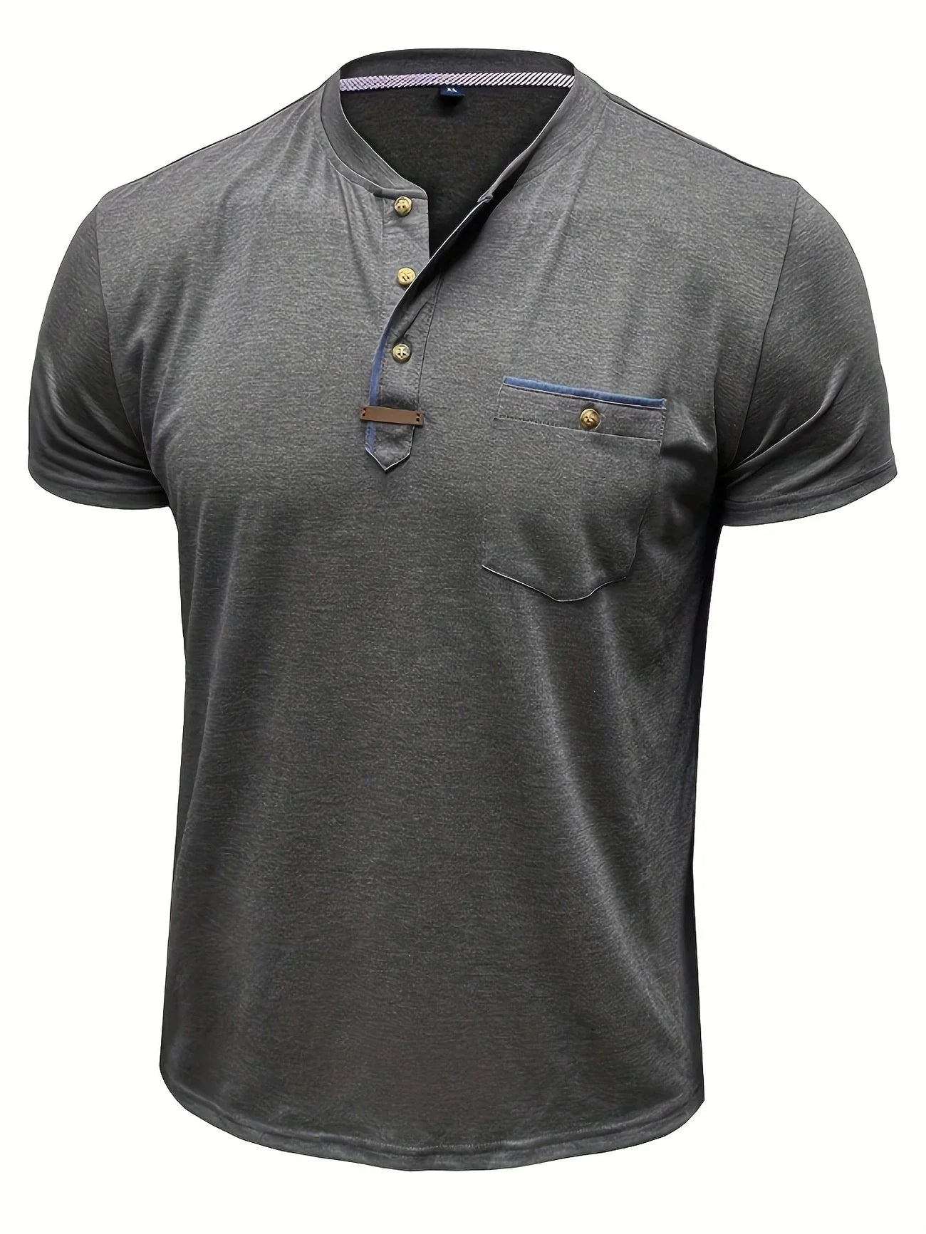 Varel | T-shirt elegante con colletto rotondo e tasca
