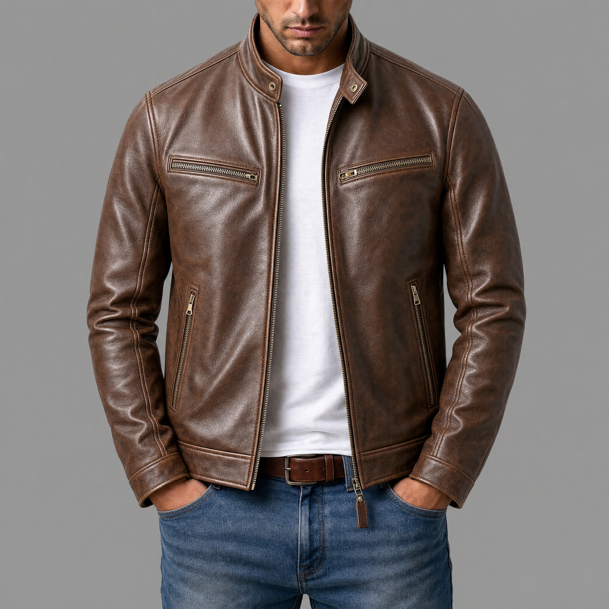 Varel | Giacca vintage in pelle