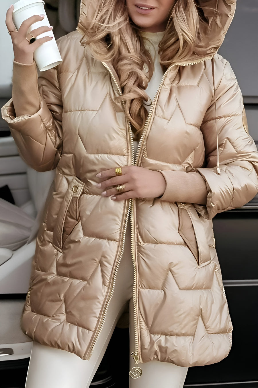 Varel | Elegante cappotto invernale con cappuccio e imbottitur
