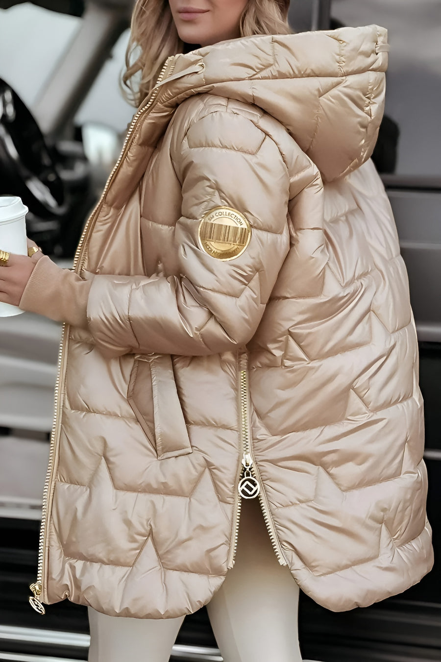 Varel | Elegante cappotto invernale con cappuccio e imbottitur