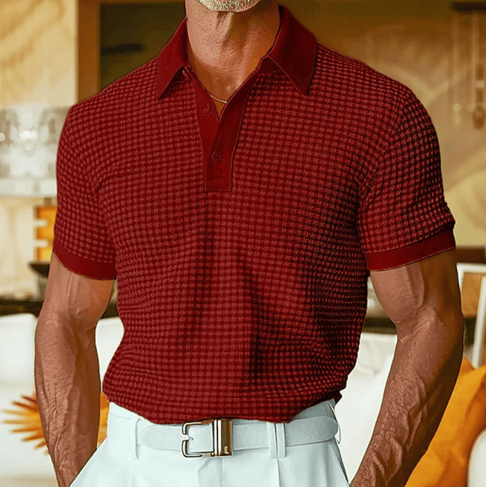 Varel | Polo con motivo a quadri e texture