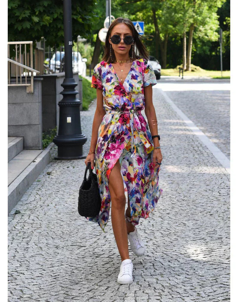 Varel | Abito elegante con scollatura a V e vestibilità modellante
