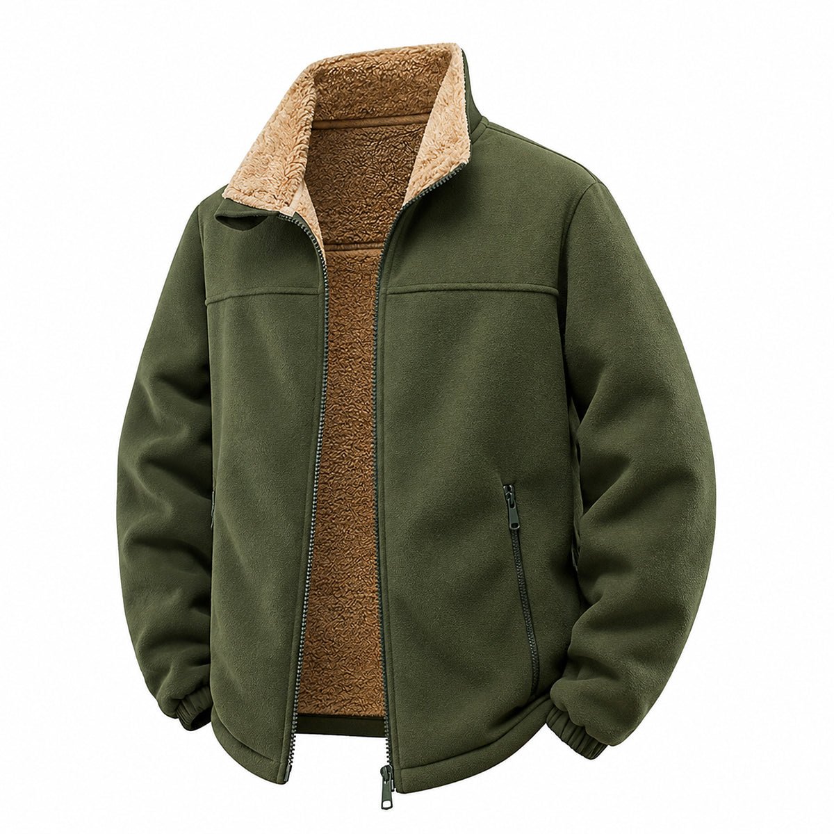 Varel | Giacca in pile con zip e fodera in sherpa