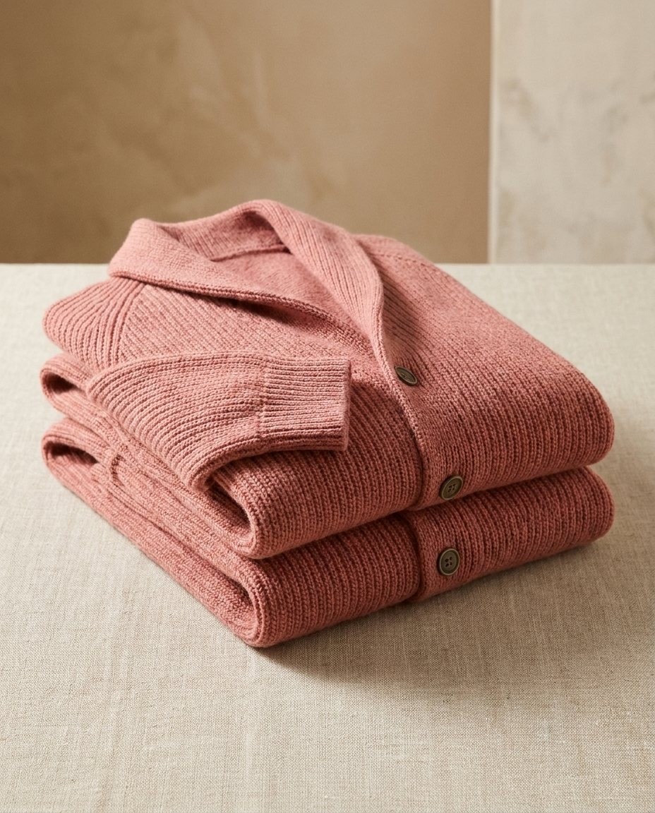 Varel | Cardigan in maglia con collo a scialle e chiusura con bottoni