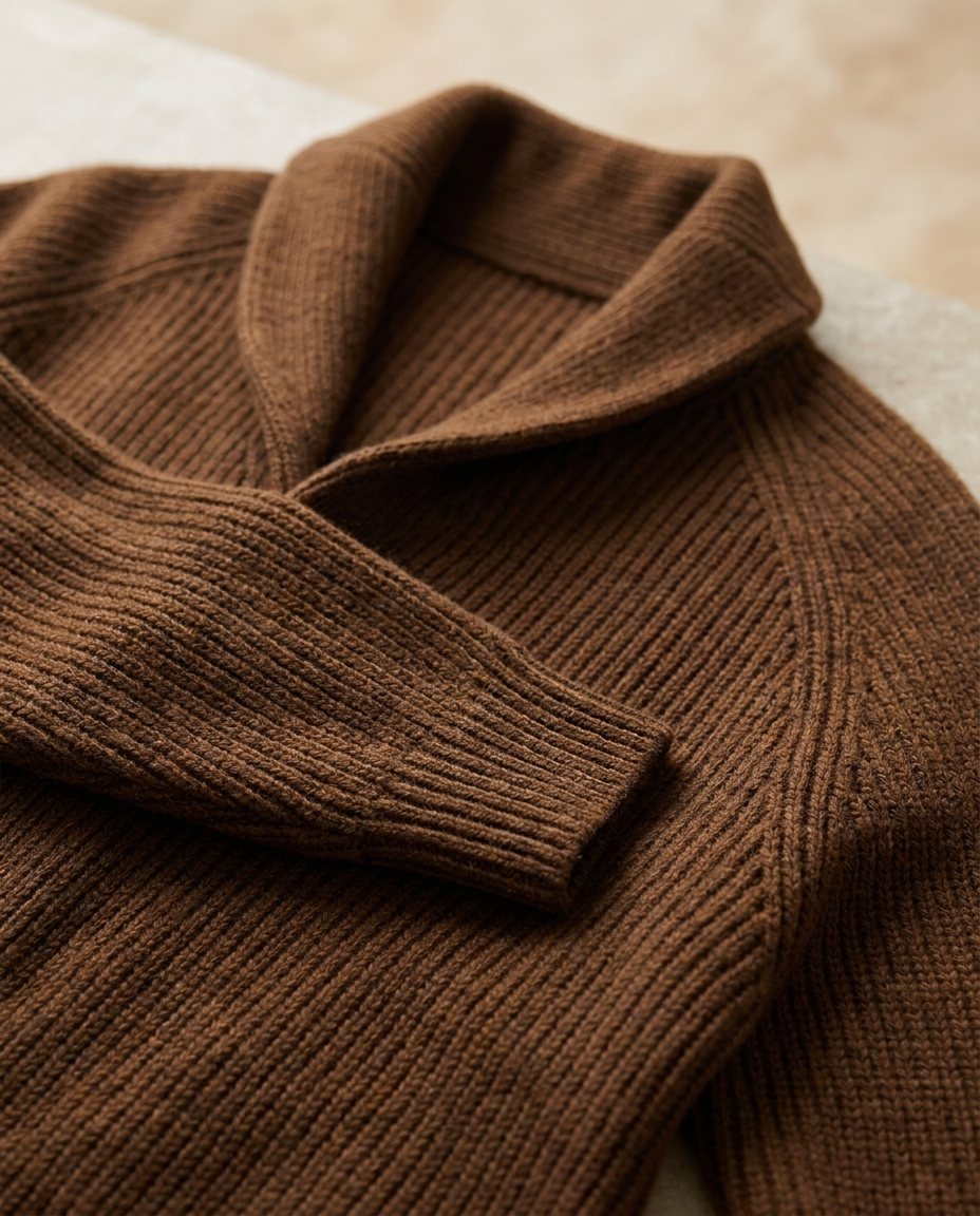 Varel | Cardigan in maglia con collo a scialle e chiusura con bottoni