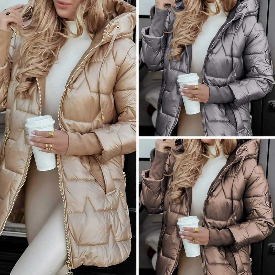 Varel | Elegante cappotto invernale con cappuccio e imbottitur