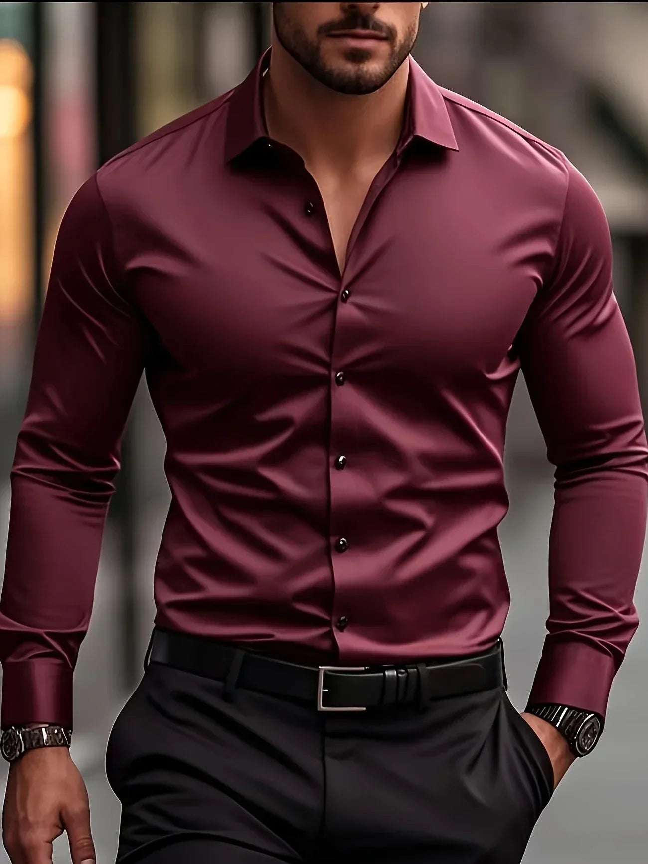 Varel | Camicia elegante a maniche lunghe con bottoni