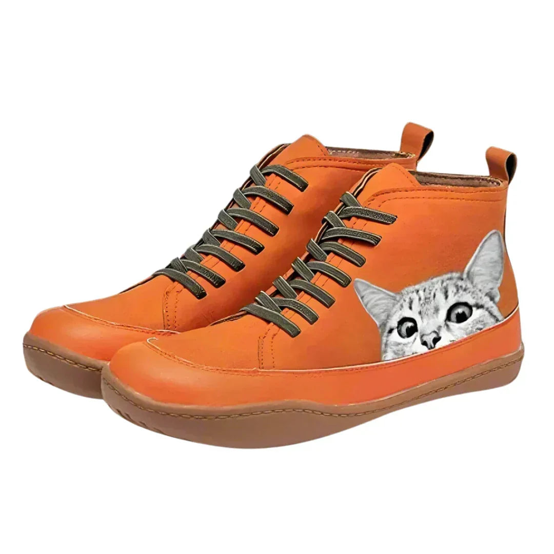 Varel | Stivaletti in pelle per amanti dei gatti