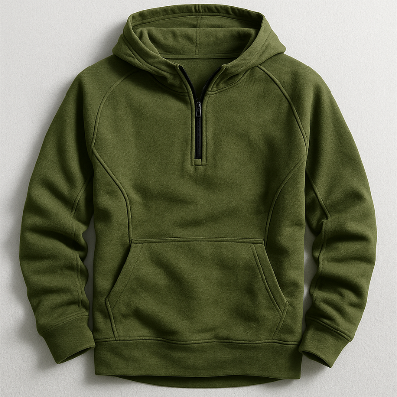 Varel | Felpa con cappuccio, maniche lunghe e zip frontale
