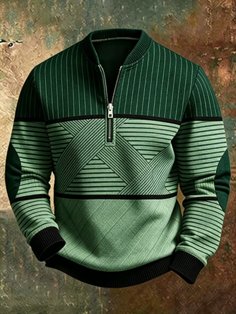 Varel | Maglione elegante da uomo con mezza zip
