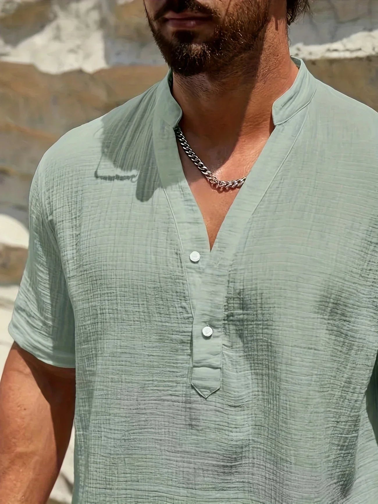 Varel | Camicia estiva elegante con colletto alto
